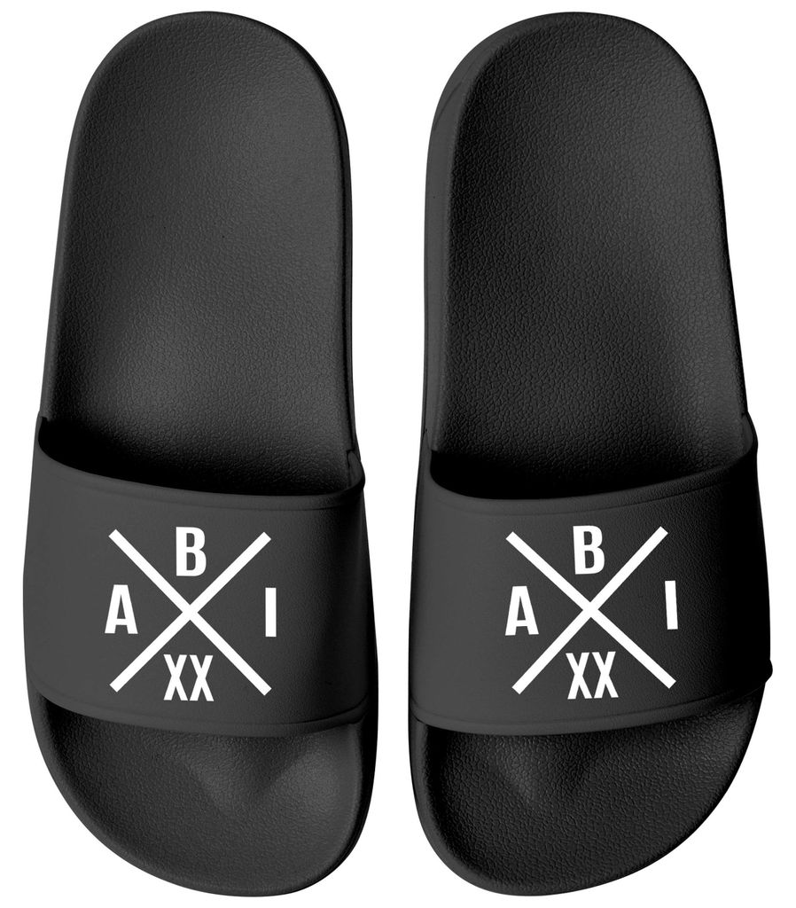 Badeschlappen Herren Abiletten {style_variation_string} - Geschenk Abitur - Aufdruck Uni Badelatschen Moonworks