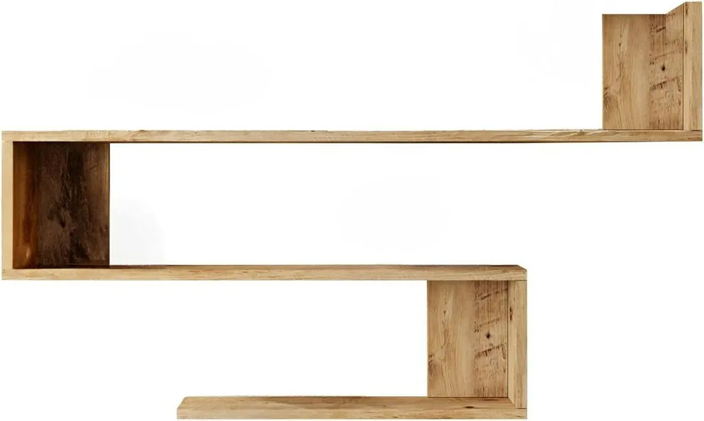 Meuble de rangement mural étagère en bois chêne marron Fulvia