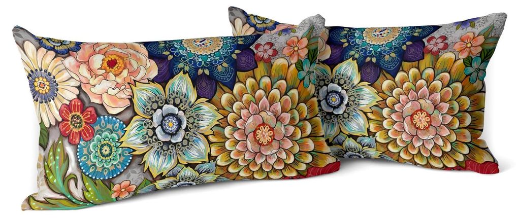 Set mit 2 Kissenbezügen im Boho-Stil (30 x 50 cm), samtweich, mit floralem Muster, für Sofa, Schlafzimmer, Wohnzimmer und Zuhause.