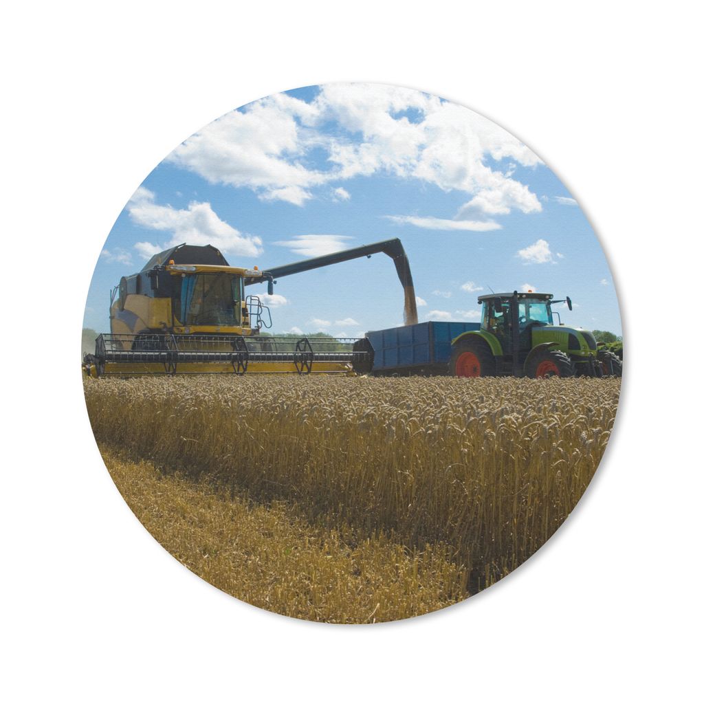 MuchoWow Mauspad Mousepad Traktor - Bauernhof - Landleben - Ernte - Getreide 30x30 cm - Mousepads - Maus Mat - Pad - Mausunterlage - Tischunterla...