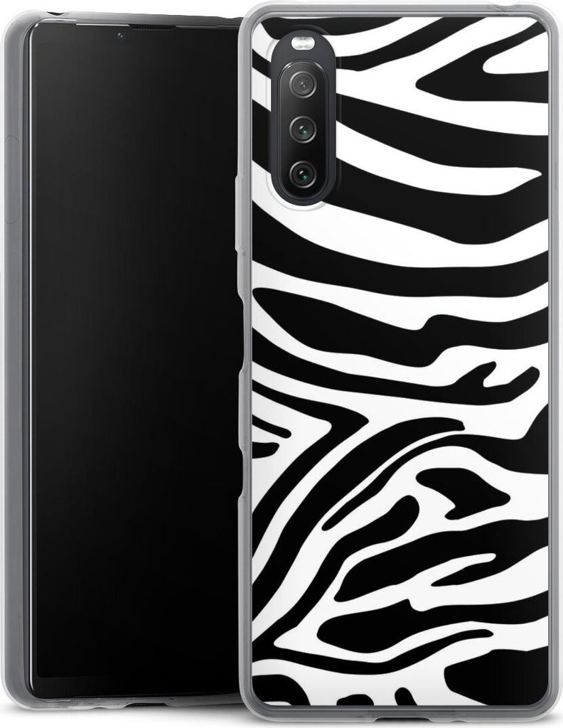 DeinDesign Slim Hülle für Sony Xperia 10 III Silikon Case Ultra Dünn Handyhülle Animal-Look Animalprint Zebra