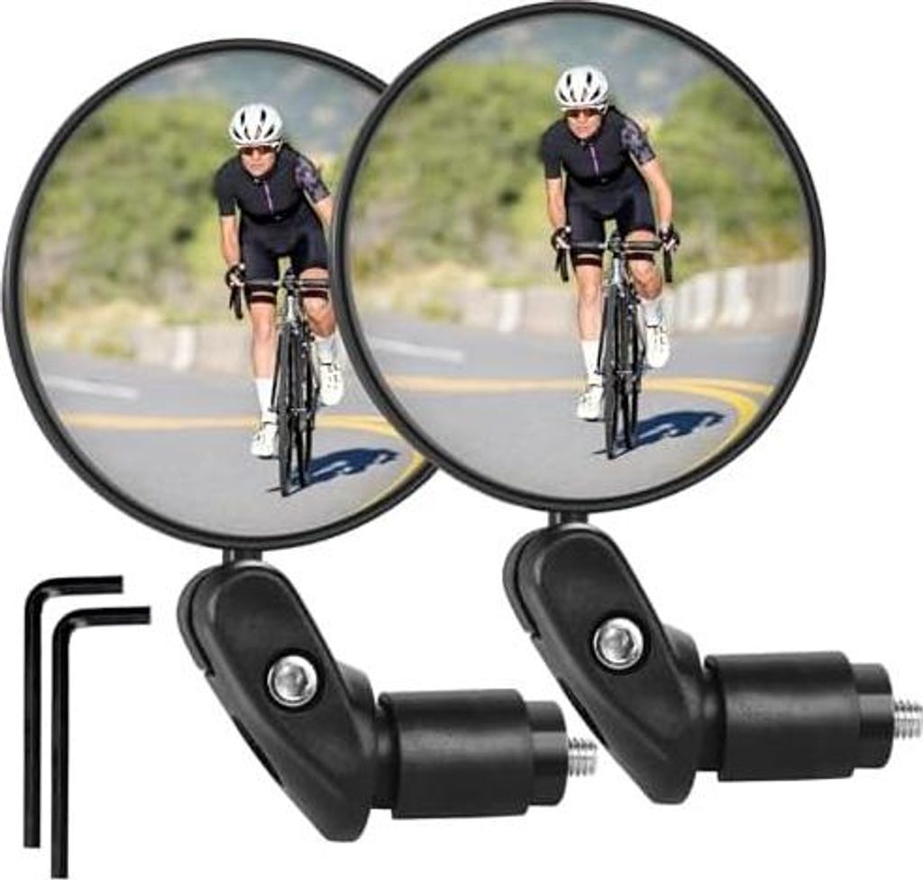 2 Stück Fahrradspiegel, Rückspiegel Fahrrad 360? Drehbar Universal Lenker Spiegel für Citybike Fahrrad Rennrad Roller Mountainbike E-Bike E-Scooter