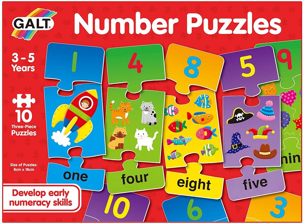 Galt 1105050 Number Puzzles Spielen und Lernen, Mehrfarbig Produktbild 