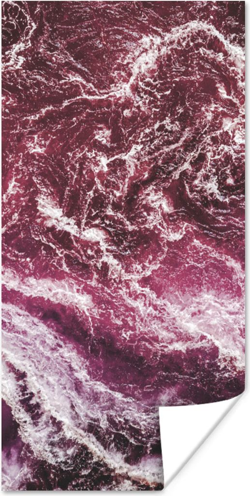 MuchoWow Poster Natursteine - Lila - Marmor 75x150 cm - Dekoration für die Wände