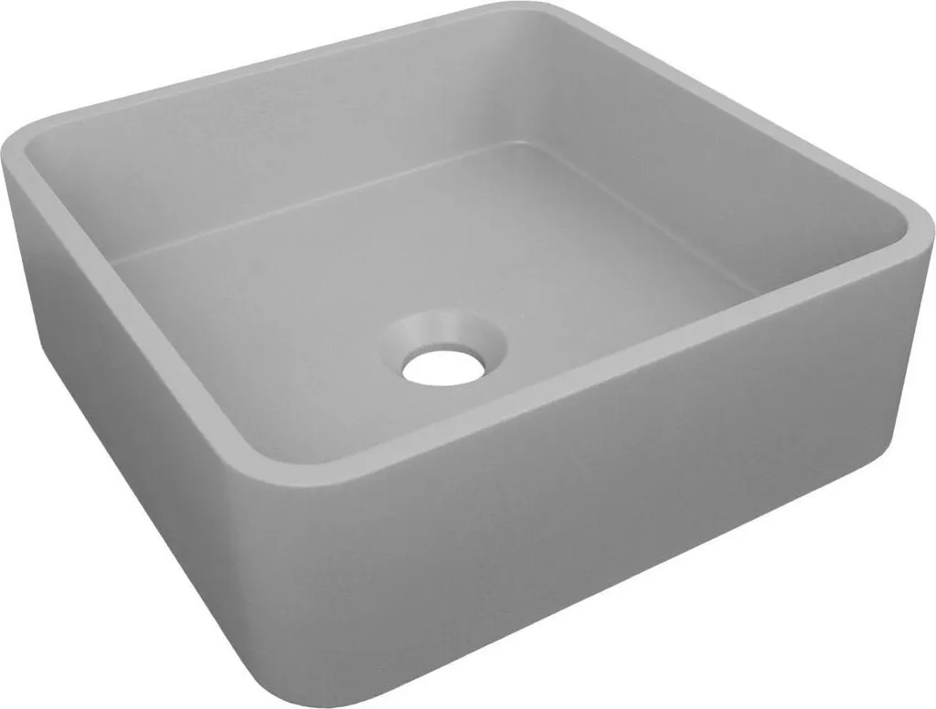 Lavabo Bagno Quadrato 36 cm Cemento Grigio ALAN - Prezzo Outlet - 2