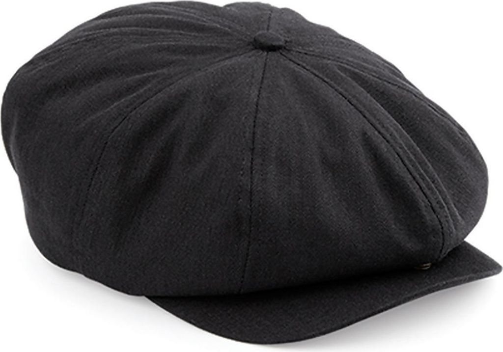 Baker Boy Hut Aus Cord In Schwarz – Elastische Einheitsgröße Für Damen