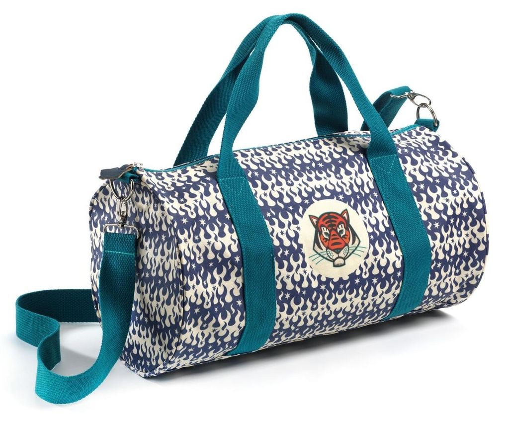 Djeco Reisetasche für Kinder 40 x 21 cm, wasserdicht, mit abnehmbarem Schulterriemen und Reißverschlussfach