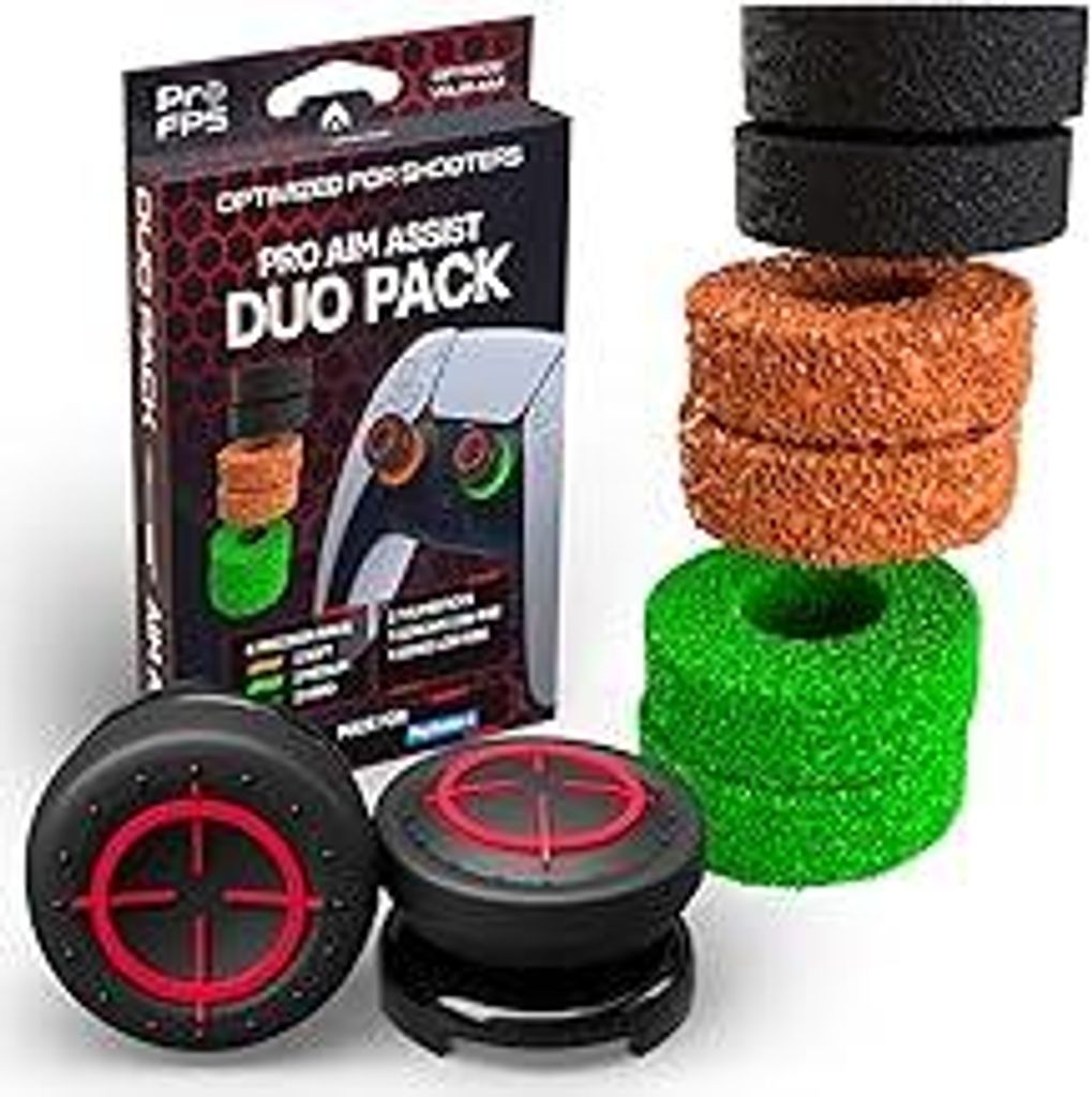 ProFPS PS5 Zubehör / PS4 Zubehör - 6X Precision Rings & 2X Mixed PS5 Sticks (Duo Pack) - PS5 Controller Zubehör für Aim Assist & Thumbstick Bew...