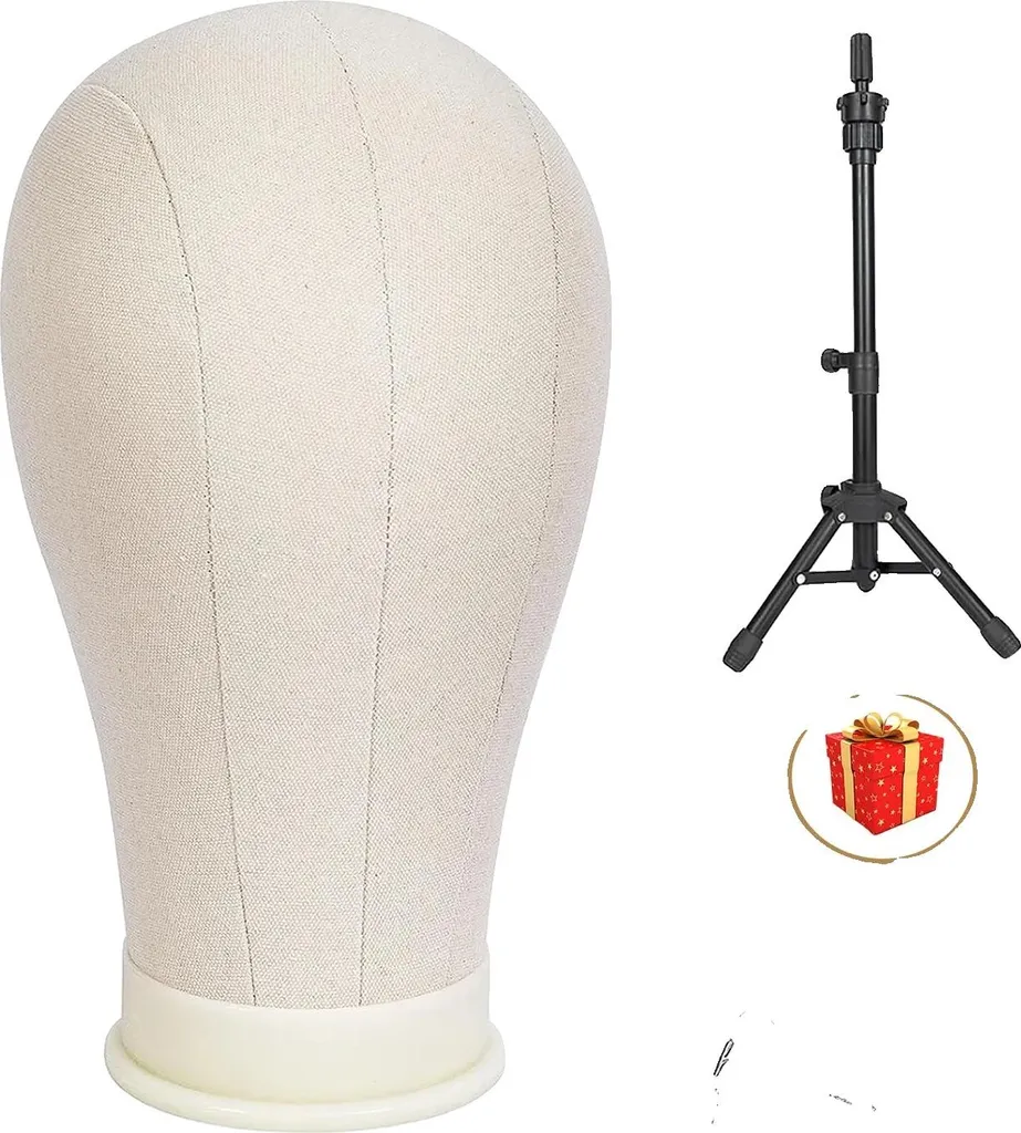 Testa in Tela 21 Pollici Canvashead - Ideale per Acconciature e Parrucche