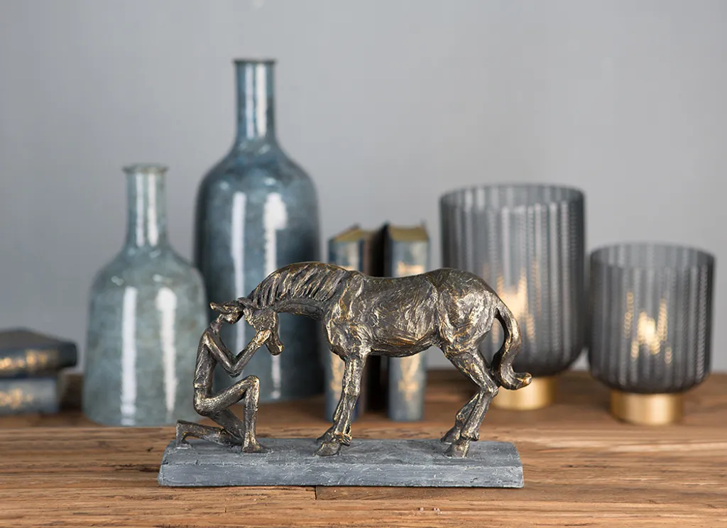 Statue de Cheval Décorative Bronze Gilde Comprehension 32cm Design - 6