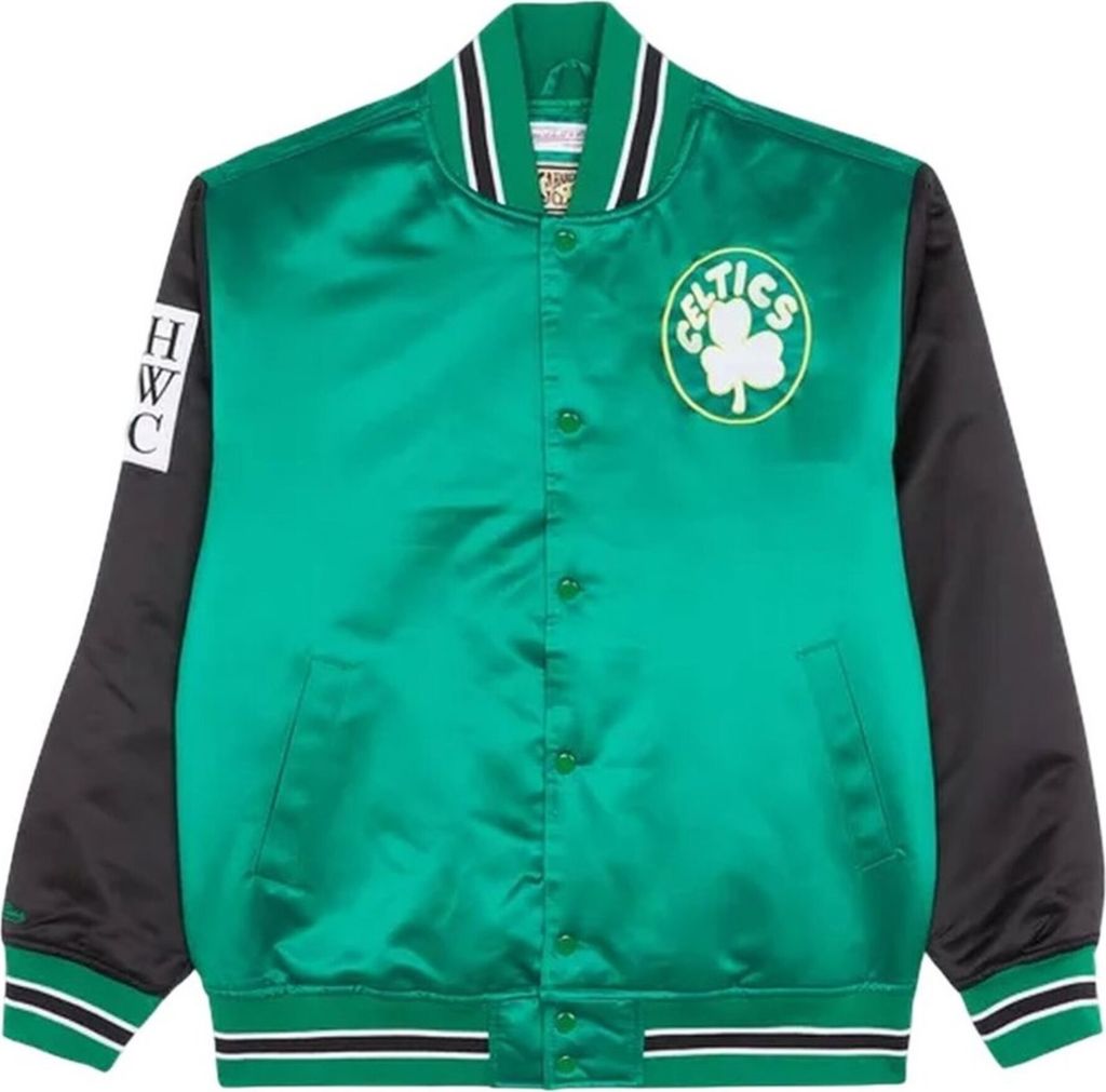 Mitchell & Ness NBA Boston Celtics Primetime Heavyweight Satin Jacket Vintage Logo Celtics JK8453-BCEKYGN XXL