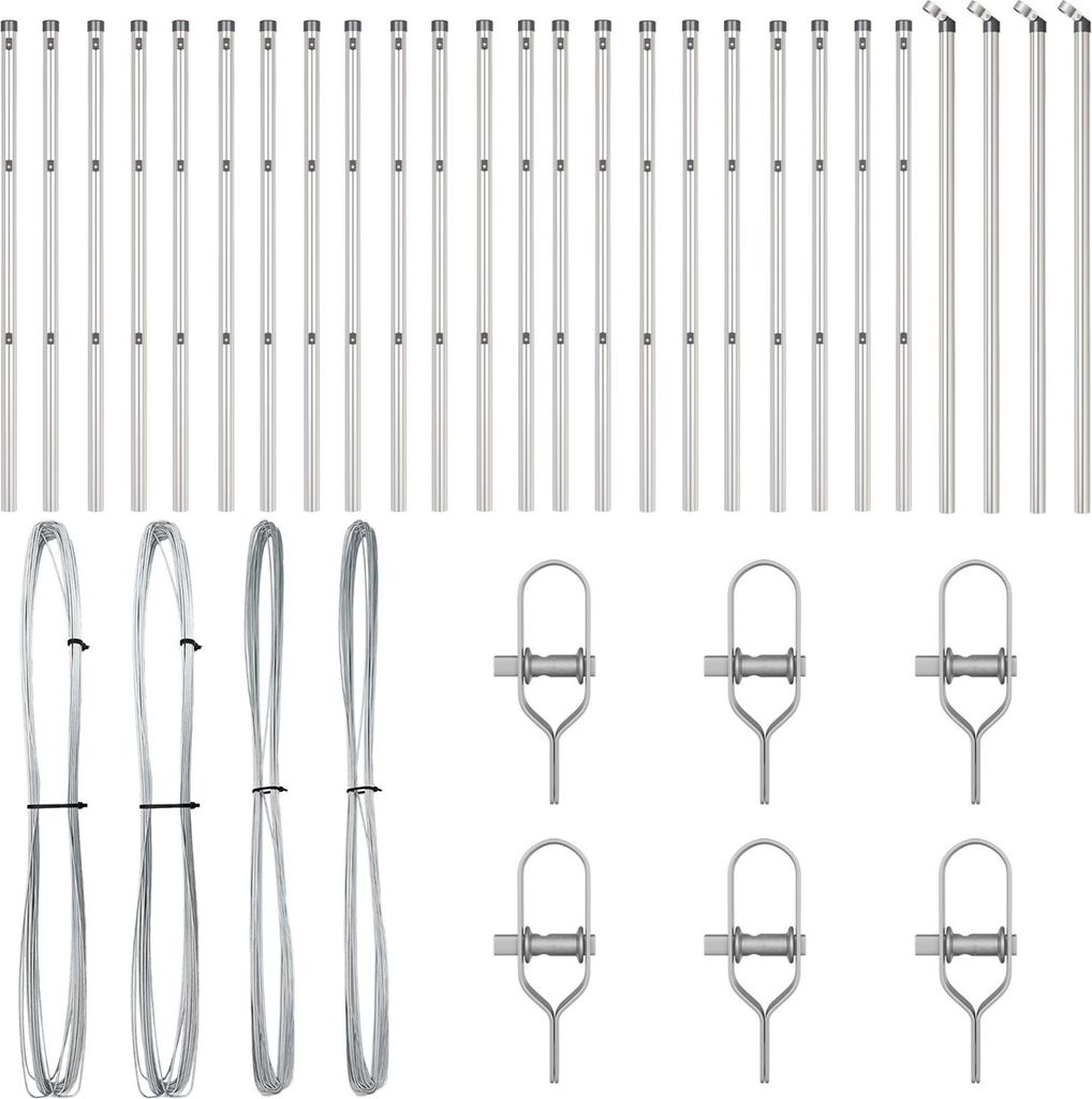 Möbel Zaunpfosten 26 Stück Ø32 mm 80 cm Galvanisiertes Stahl - Zaunzubehör 3350145