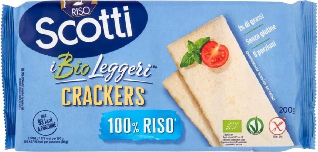 3x Riso Scotti Crackers  Cracker 100% Reis,Glutenfrei, nur Produktbild 