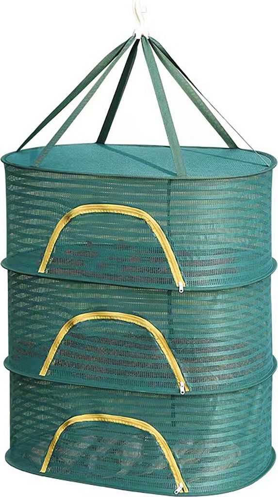 1/2/3 Schicht Hanging Mesh Trocknung Korb U-förmiges Reißverschluss Design Food Fisch Kleidung Hanging Trocknetz Outdoor Faltbar hängbarer Mesh ...