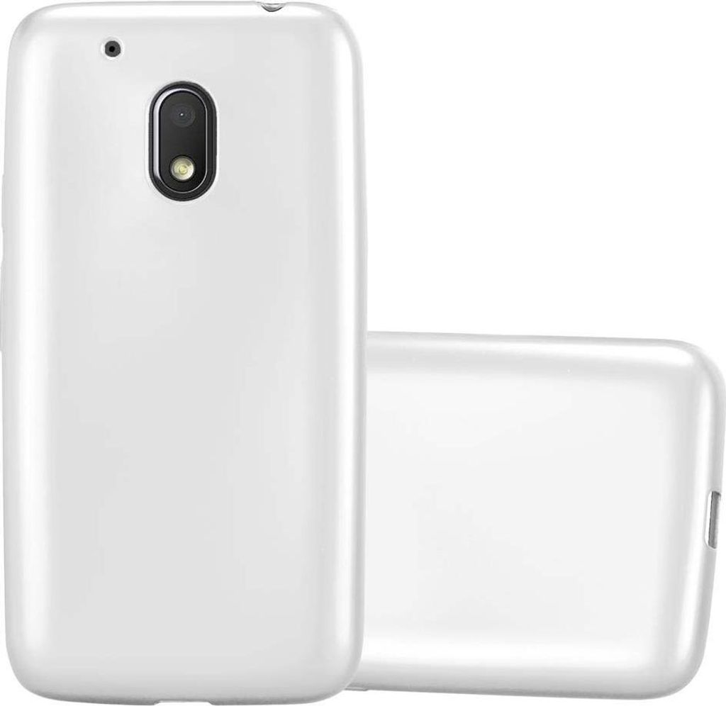 Cadorabo Schutzhülle für Motorola MOTO G4 PLAY Hülle in Silber Handyhülle TPU Silikon Etui Cover Case