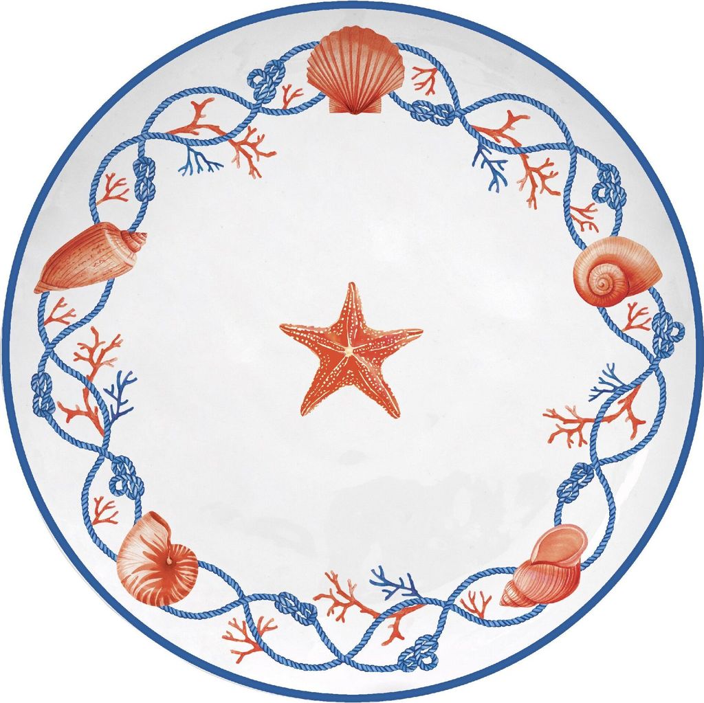 Frühstücksteller COTE DE MER Meeresküste Seestern D. 21cm Porzellan Easy Life