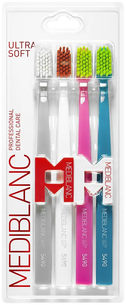 Brosse à dents anti-saignement pour gencives délicates - Pack de 4