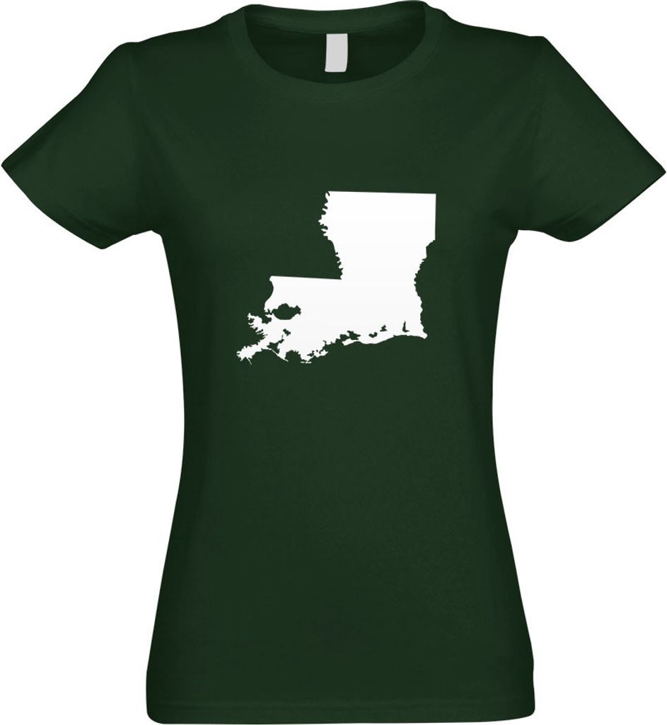 Kiwistar - T-Shirt tailliert - Damen - flaschengrün - USA - Lousiana Baton Rouge - mit Motiv Bedruckt - Funshirt Design - Sport - Freizeit - Damen...