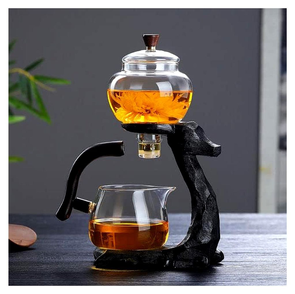 Kungfu Glas-Tee-Set mit magnetischer Wasserumleitung für die Küche, lose Teesiebe, Wasserkocher, Teekocher und Gläser