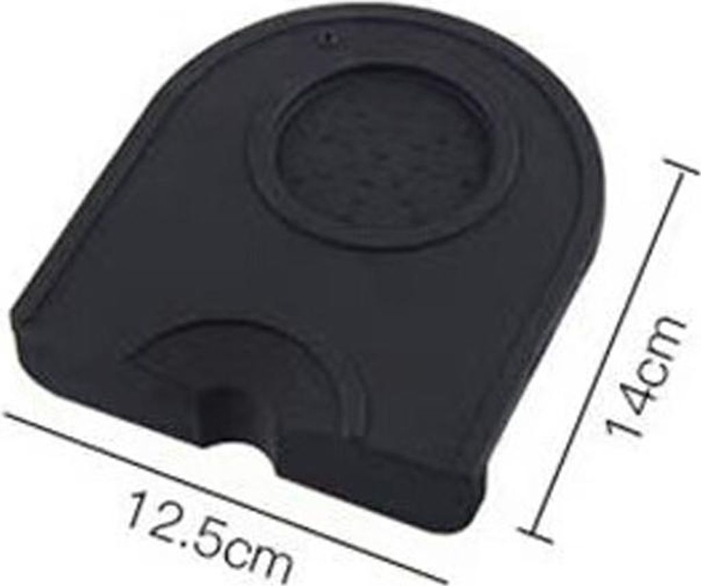 Kaffee-Presse-Pad Lebensmittelqualität Silikon geruchlos Double Groove Kaffee Tamper Matte für Home Cafe schwarz S 14x12.5x0.6/5.5x4.9x0.24in