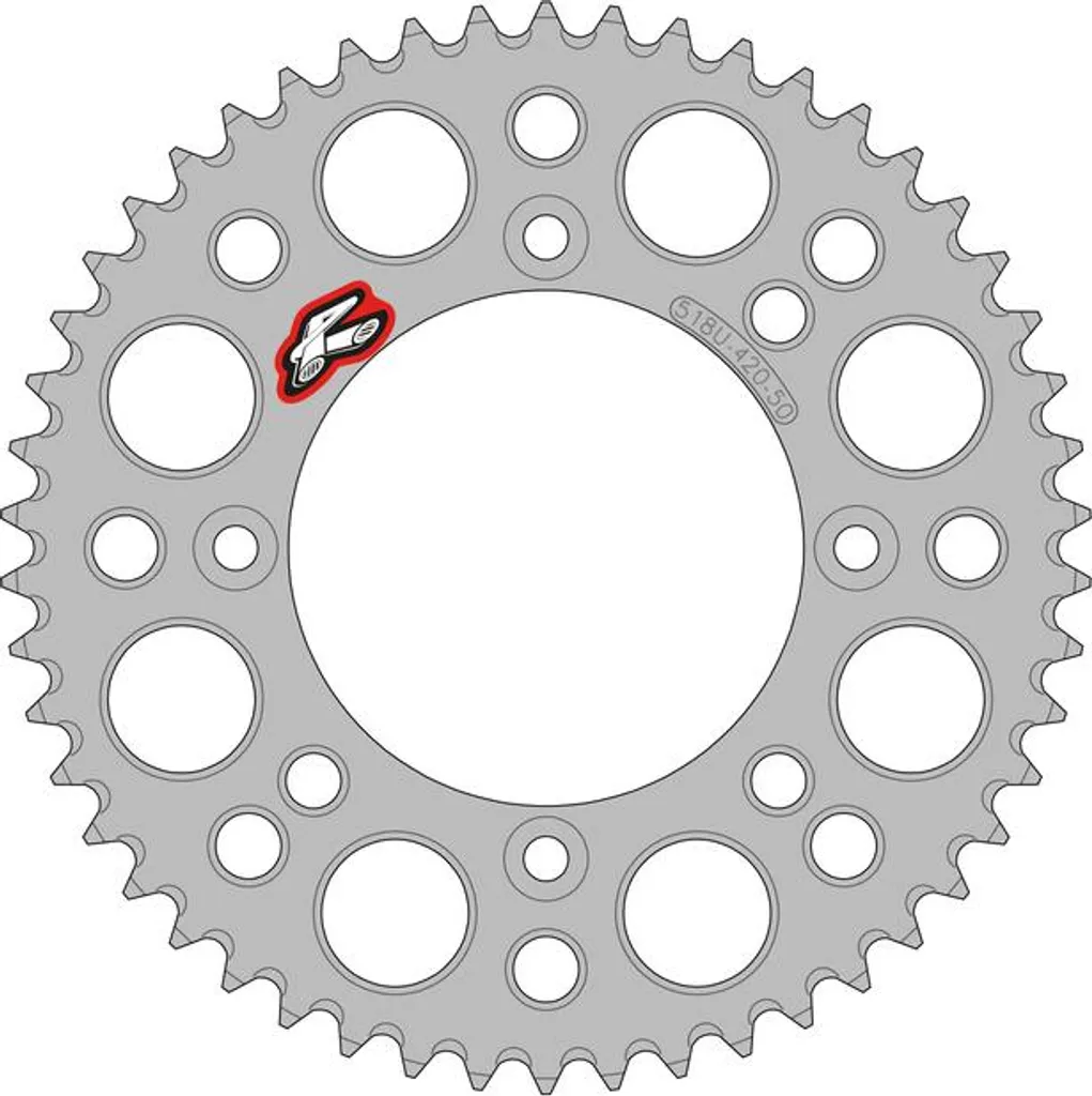 Couronne arrière 518U Renthal 420 autonettoyante et aluminium de course