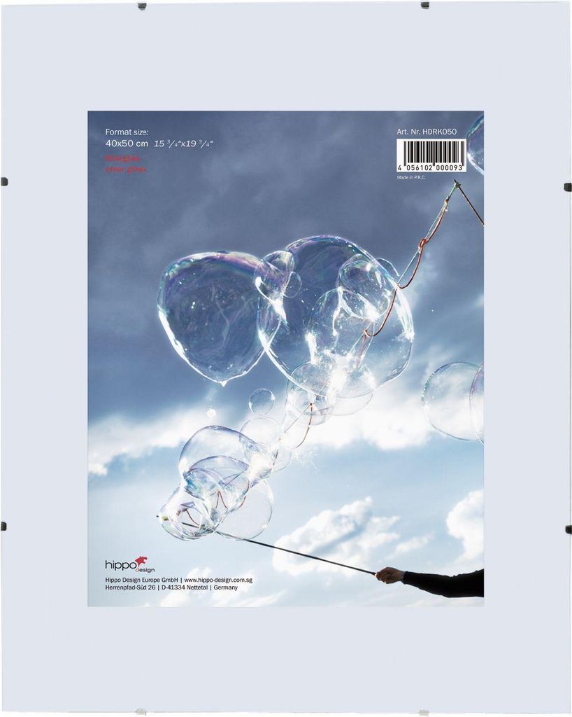 HNFD Cliprahmen 60x80 cm Normalglas Premium Bildhalter Rahmenlos Hoch-Querformat