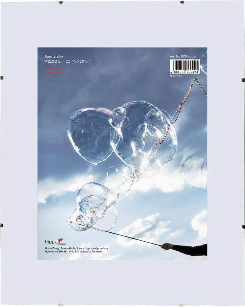 HNFD Cadre à clipser 60x84 cm avec verre normal pour affiche A1 Argent