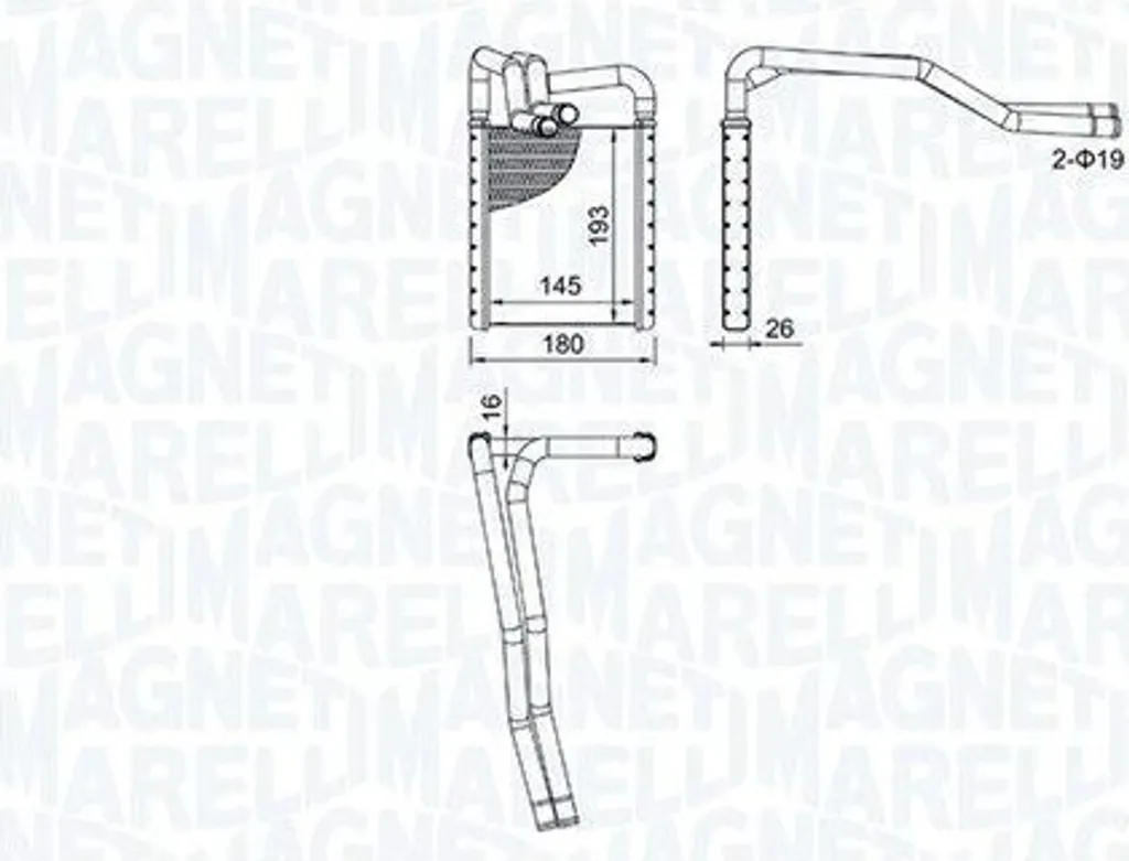 Radiateur de chauffage pour réparer la ventilation de Hyundai i20