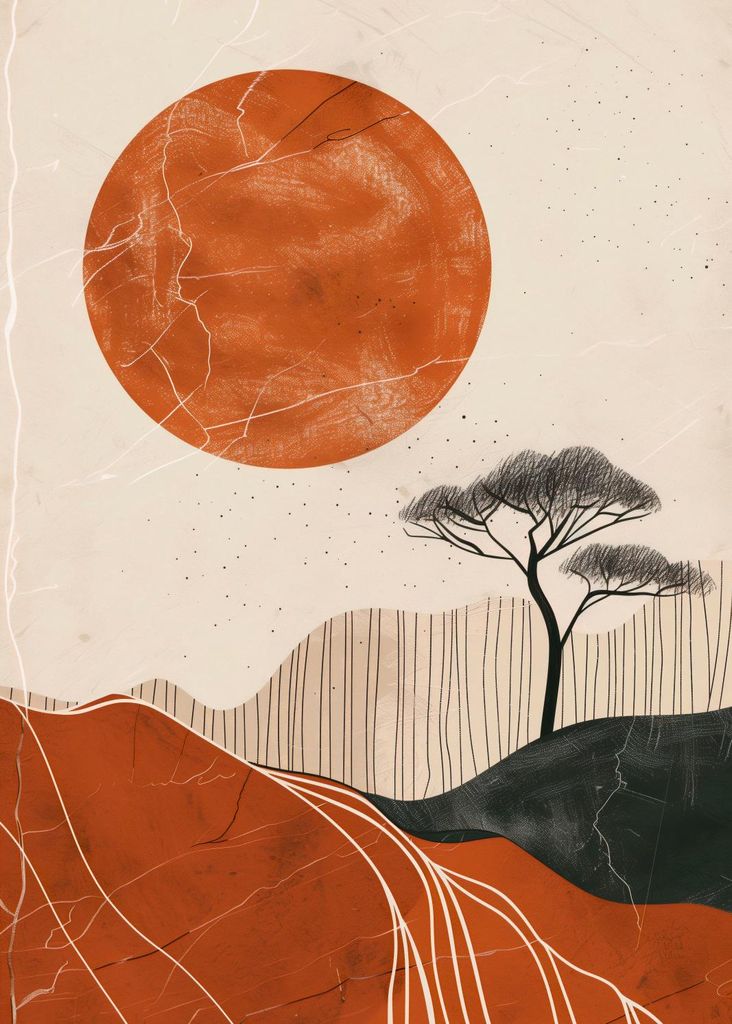Plakat 25x35cm Afrikanischer Sonnenuntergang