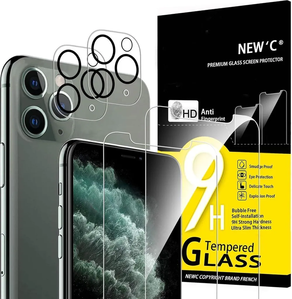 Verre Trempé iPhone 11 Pro Max NEW'C Anti-Rayures Dureté 9H Pack de 4