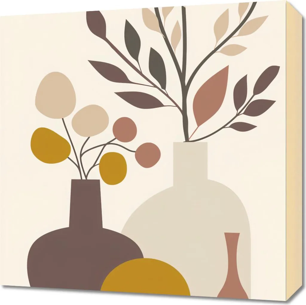 Quadro 50x50 cm Natura Morta | Opera su Tela Toni Tenui e Delicati