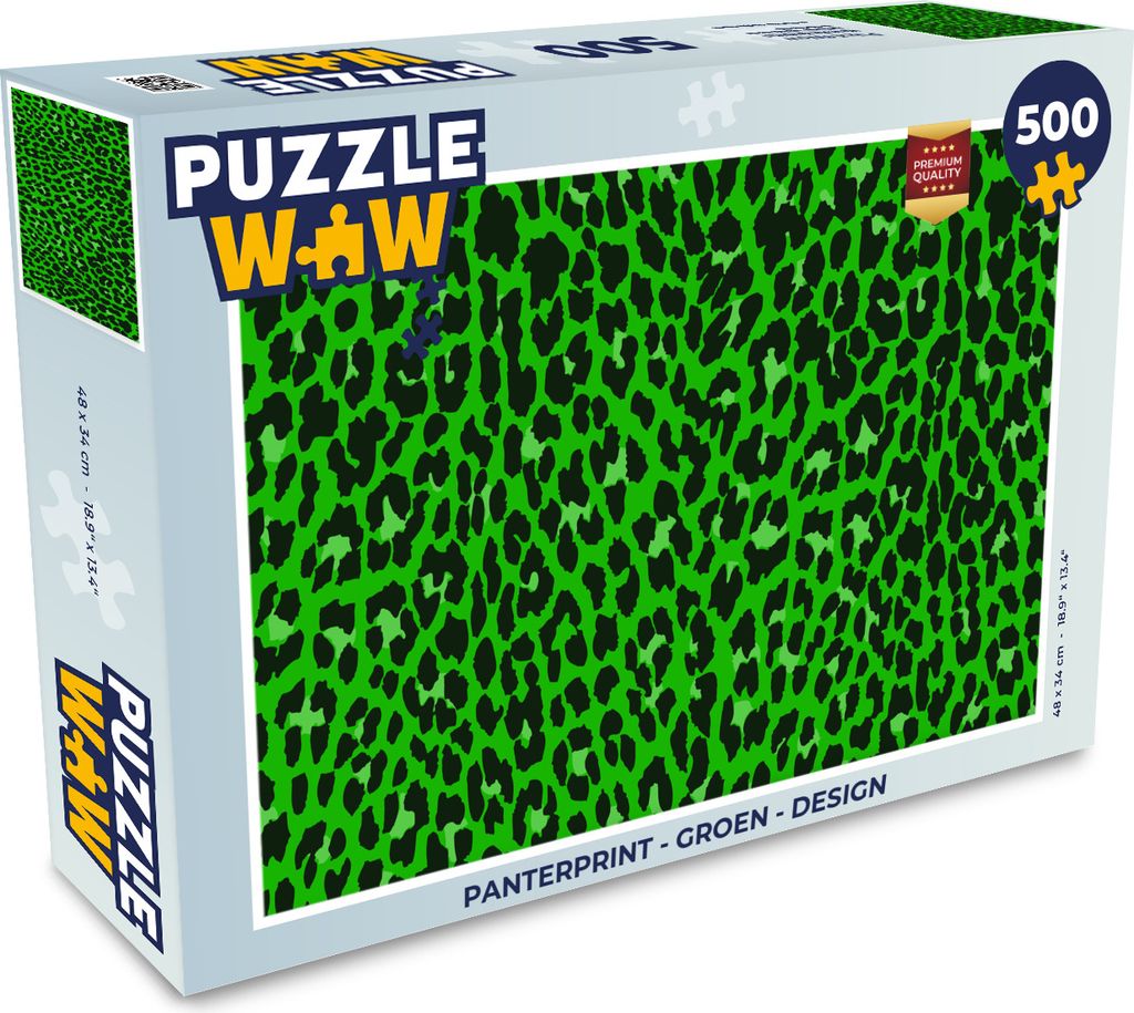 MuchoWow Puzzle 500 Teile Panther Druck - Grün - Design - 500 Teile - Kinder - Selberbauen - Puzzlespiele