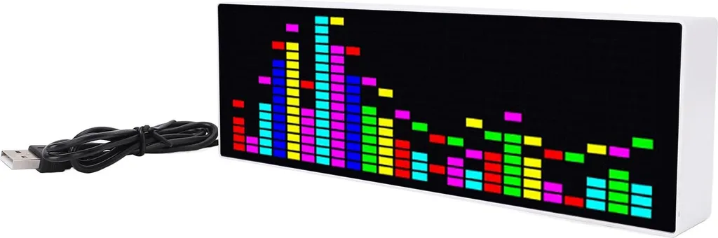 Spectre Musical LED Multicolore Alimenté par USB avec Horloge Intégrée - 6