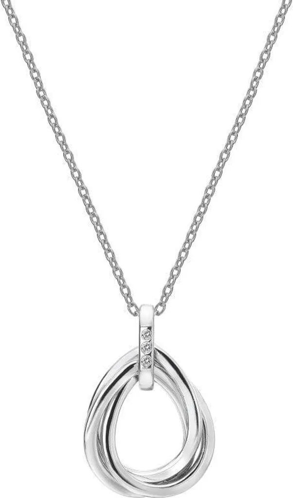 Collier DP779 avec trio de diamants scintillants et chaîne fine 45cm