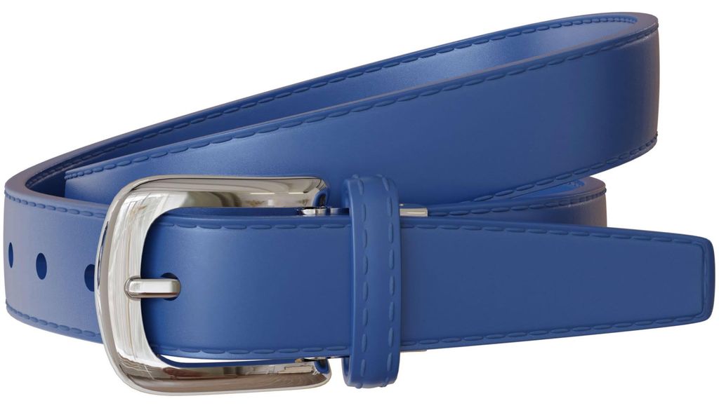 Damen Spalt Leder Gürtel 30mm Sommer Farben Silberne Schließe 30696 Schieferblau 110