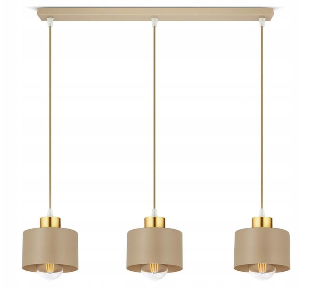 LUXOLAR - Lampa wisząca kaszmir ecru beżowy E27 60W LED Zdjęcie produktu 