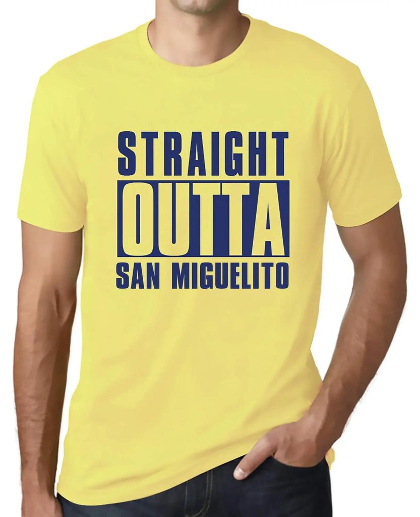 Herren Grafik T-Shirt Straight Outta San Miguelito Öko-Verantwortlich Vintage Jahrgang Kurzarm Lustige Druck Geburtstag Geschenk Mann