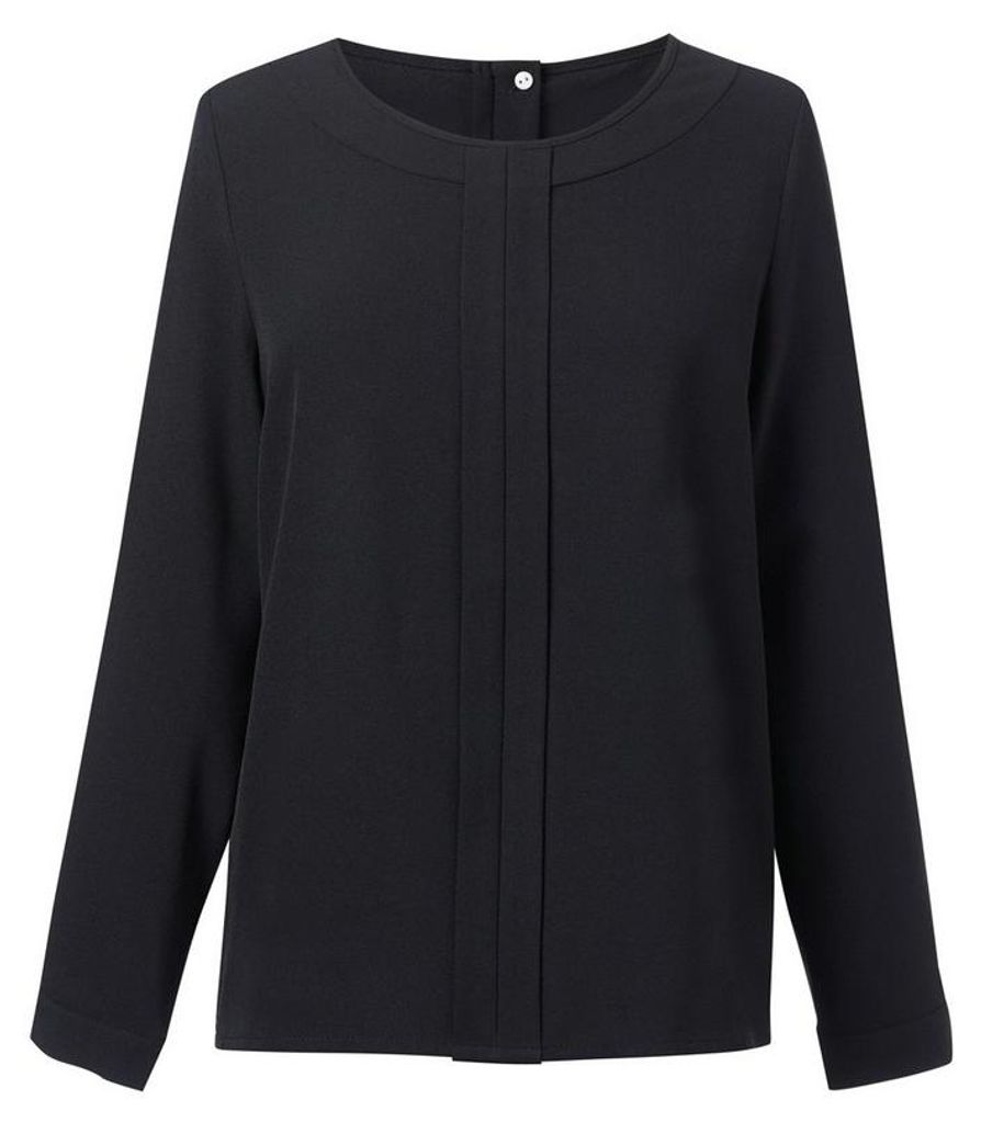 Brook Taverner - "Roma" Bluse für Damen Langärmlig LT4828 (42 DE) (Schwarz)