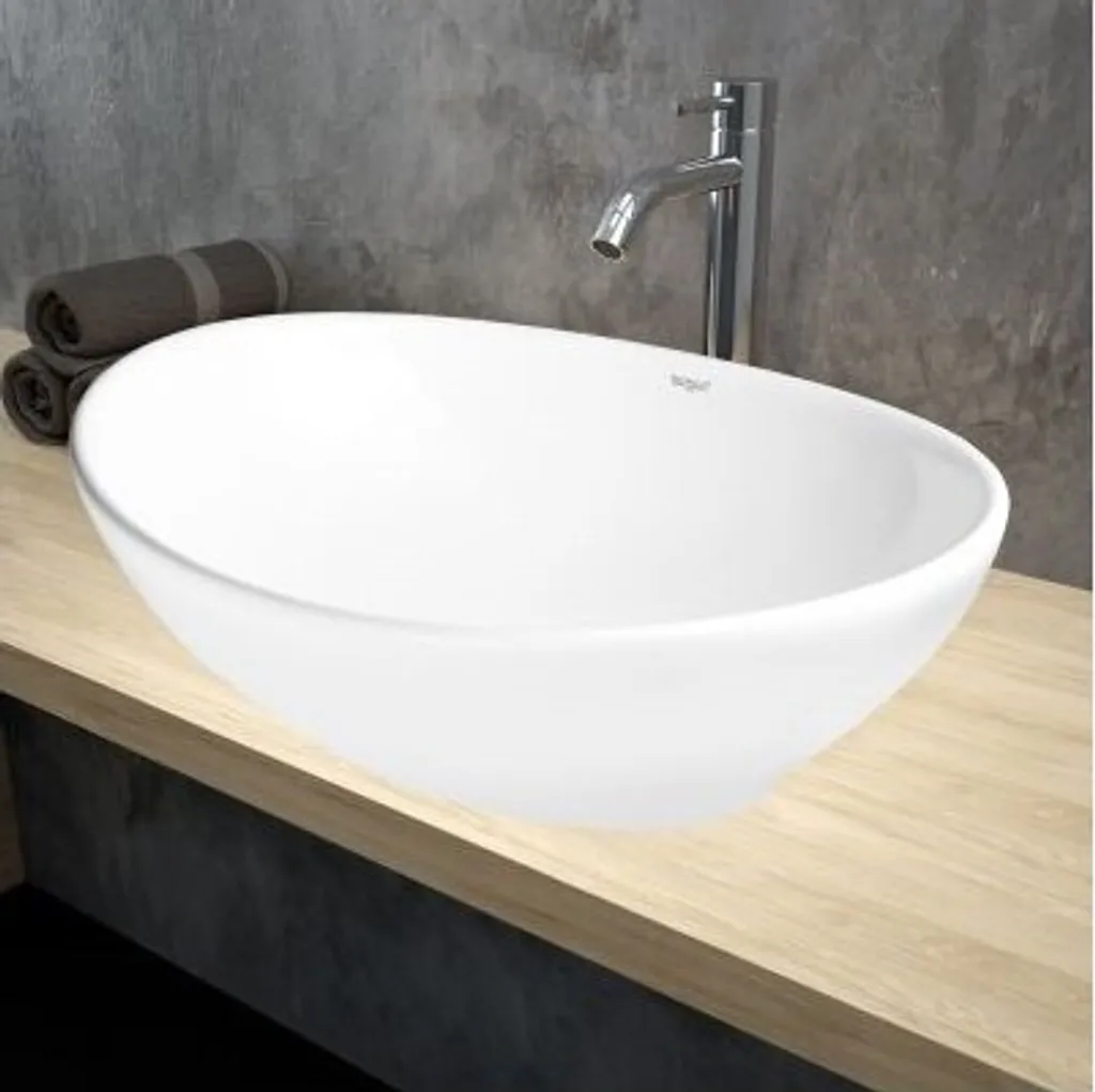 Lavabo 40cm OWL blanc : vasque compacte pour petite salle de bain moderne