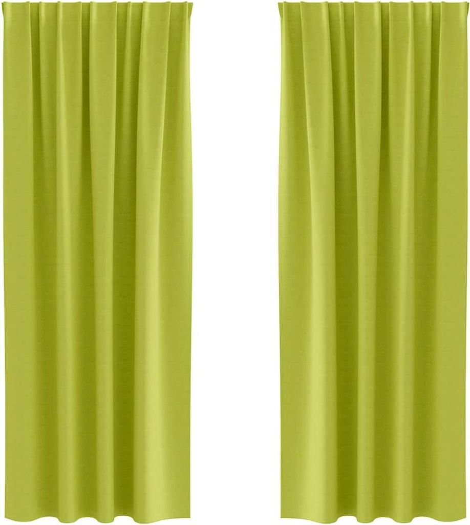 vidaXL Verdunkelungs-Vorhänge mit Ringen 2 pcs Grün 225 x 140 cm