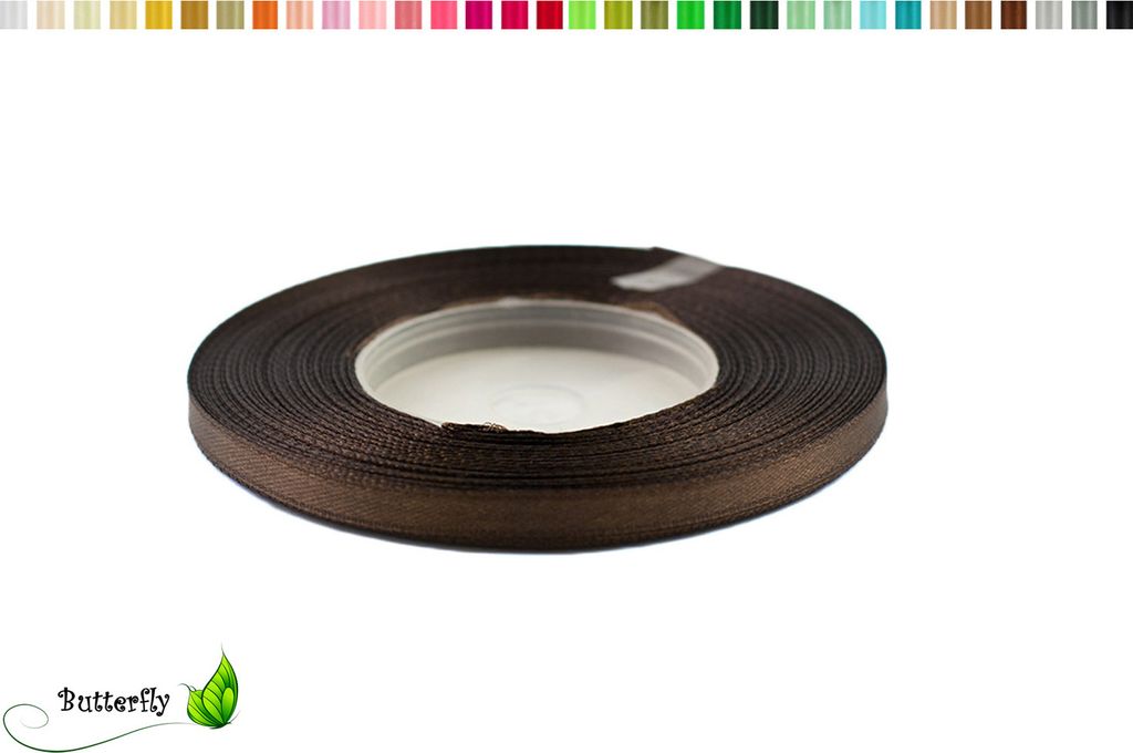 Satinband 6mm x 32m Rolle, Farbe:135 braun Produktbild 