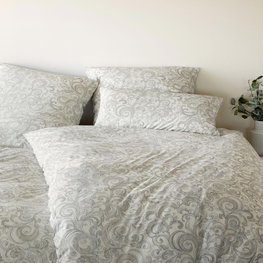 elegante Mako-Jersey-Bettwäsche-Garnitur Grace Farbe Natur Größe 155x200+80x80