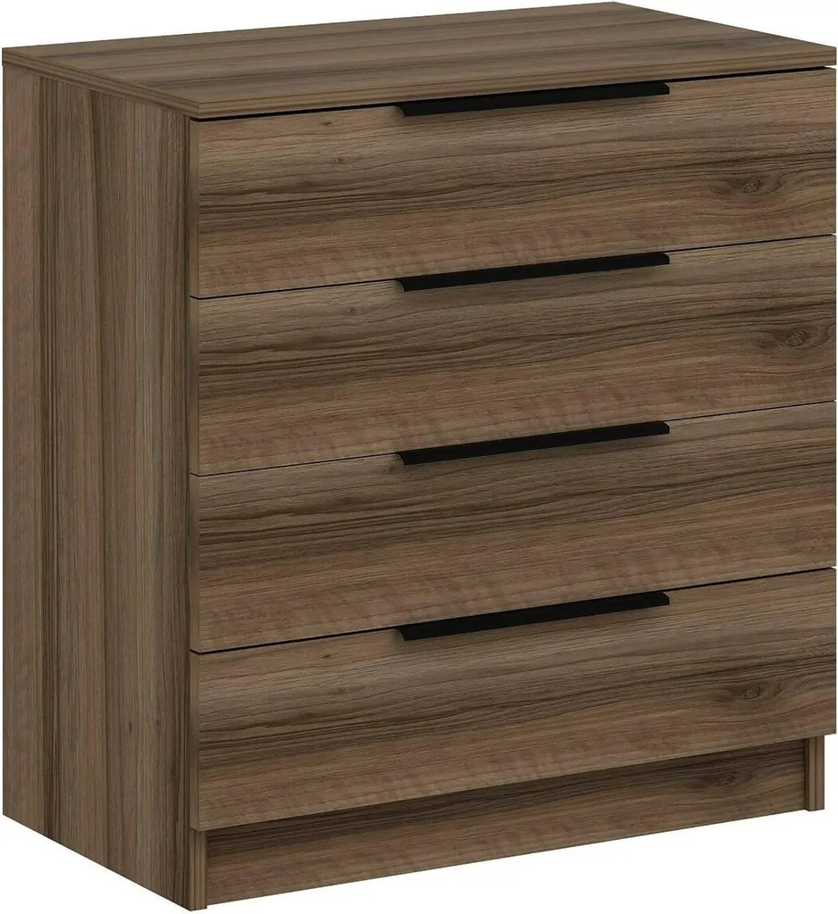 Commode de Rangement Elysée Noyer Brun pour Chambre et Salon 77h