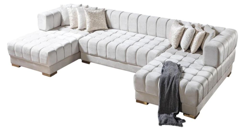 Modernes großes Ecksofa in Beige in U-Form Sofa für das Wohnzimmer
