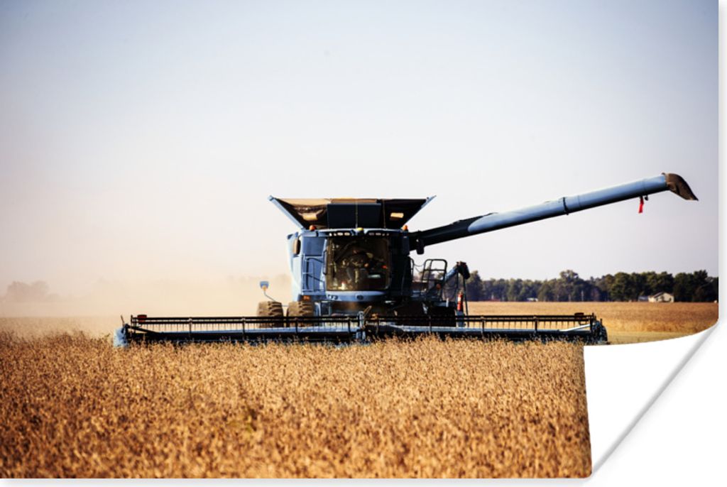 MuchoWow Poster Traktor - Bauernhof - Mähdrescher 90x60 cm - Schlafzimmer