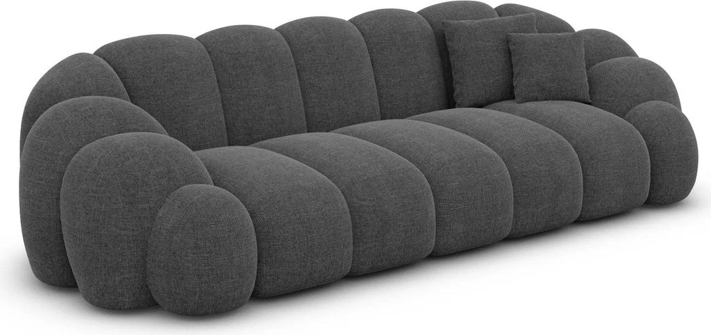 Strukturstoff 3-Sitzer Couch Liora Anthrazit