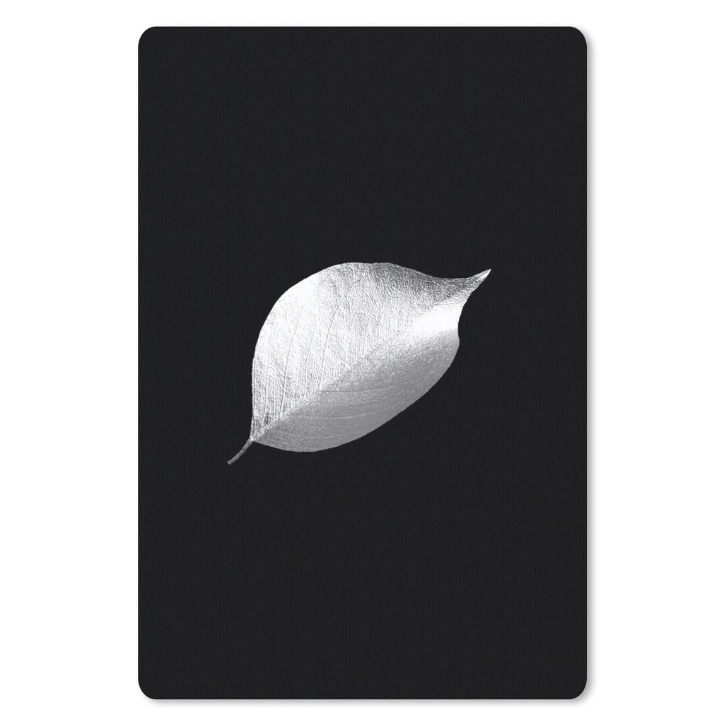MuchoWow Mauspad Mousepad Blatt auf schwarzem Hintergrund - schwarz und weiß 40x60 cm - Mousepads - Maus Mat - Pad - Mausunterlage - Schreibtisc...
