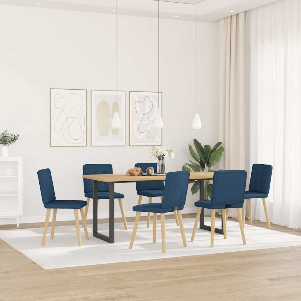 "im Sonderangebot"6er-Set Esszimmerstuhl/Esszimmerstuhl - CLORIS - Küchenstuhl elegantes Design - Blau Stoff - 45x54x86cm - Esszimmerstühle DEMö...