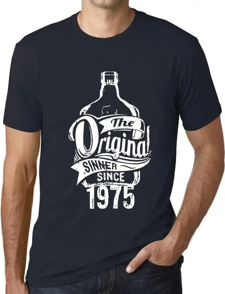 Herren Grafik T-Shirt Der ursprüngliche Sünder seit 1975 – The Original Sinner Since 1975 – Geschenk 49. Geburtstag Jahrestag 49 Jahre Jubil...