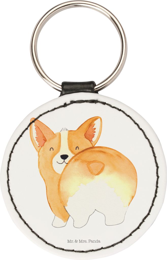 Mr. & Mrs. Panda Schlüsselanhänger Corgi Po - Weiß - Geschenk, kleiner, klein, Hund, Sprüche, mini, Anhänger, Spruch, Corgie, Taschenanhänger
